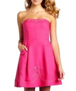 Lilly Pulitzer Size 6 Bernadette Strapless Dress Azalea Pink